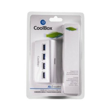 USB rozbočovač CoolBox COO-HU4ALU3 Aluminium (4 porty)