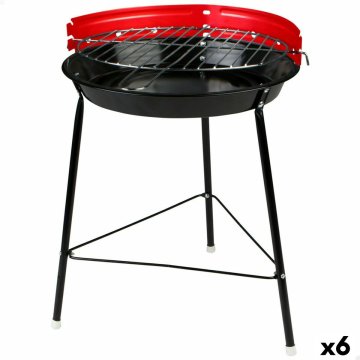 Prenosný Barbeque gril Aktive Železo Plastické 37 x 44 x 33 cm (6 kusov) Červená