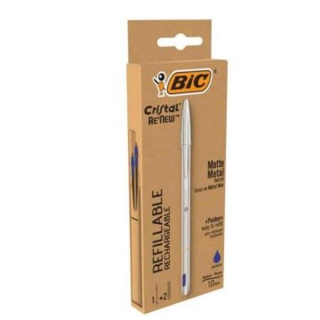 Pero na tekutý atrament Bic Cristal Renew Striebristý 0,32 mm