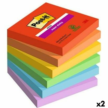 Samolepiace bločky Post-it Super Sticky Viacfarebná 6 Kusy 76 x 76 mm (2 kusov)