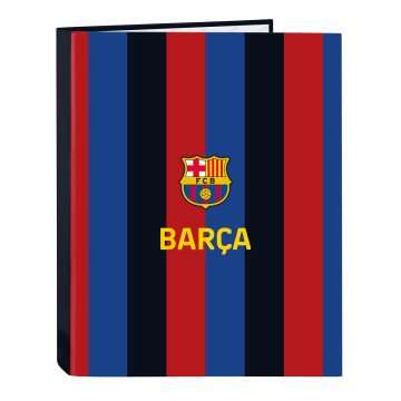 Krúžkové zakladače F.C. Barcelona Hnedočervená Námornícka modrá A4 26.5 x 33 x 4 cm