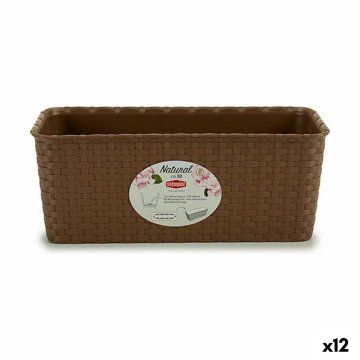 Kvetináč na okno Stefanplast Gaštanová PVC 13 x 11 x 28,5 cm (12 kusov)