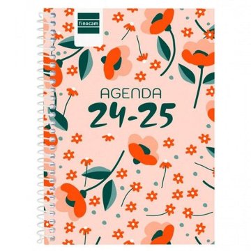 Agenda Finocam COOL 8º SVH FLORAL Viacfarebná Lososová 1/8 12 x 16,4 cm 2024-2025