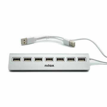 USB rozbočovač Nilox NXHU7ALU2 Sivá