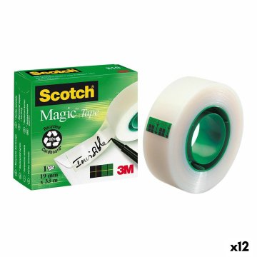 Lepiaca Páska Scotch Magic Transparentná Biela 19 mm x 33 m (12 kusov)