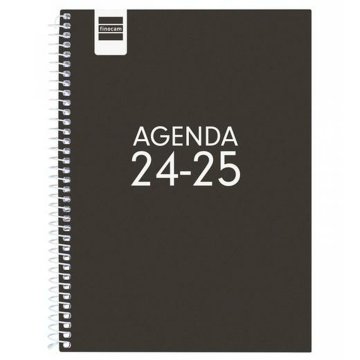 Agenda Finocam COOL Čierna Quarto 15,5 x 21,2 cm 2024-2025