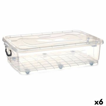 Úložný box na kolieska Transparentná Plastické 40 L 46,5 x 20 x 72,2 cm (6 kusov)