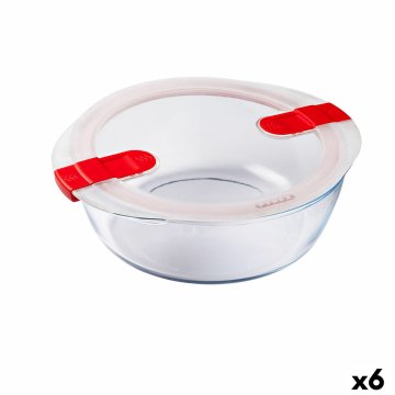 Tepelný obedár Pyrex Cook&heat 26 x 23 x 8 cm 2,3 L Červená Sklo (6 kusov)