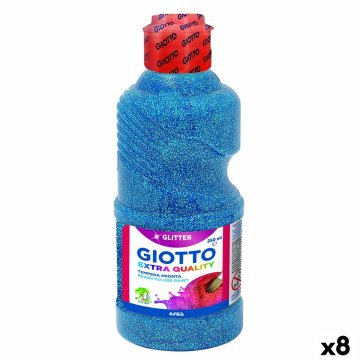 Tempera Giotto Glitter Modrá 250 ml (8 kusov)