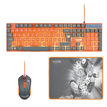 Klávesnica a myš FR-TEC Dragon Ball Španielska Qwerty Oranžová