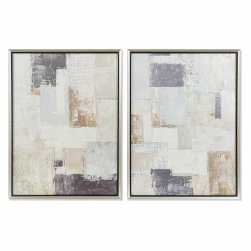 Maľba DKD Home Decor Abstraktný 60 x 3 x 80 cm Moderný (2 kusov)