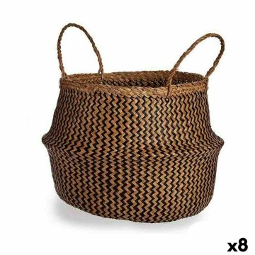 Dekoračný košík Gaštanová Čierna Sitina 8 L 36 x 30 x 36 cm (8 kusov)