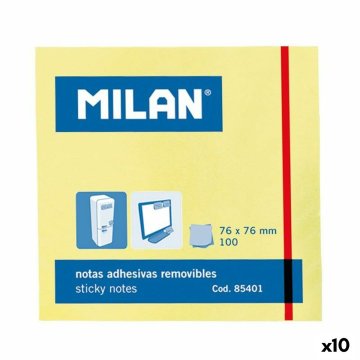 Samolepiace bločky Milan Žltá Biela 76 x 76 mm (10 kusov)