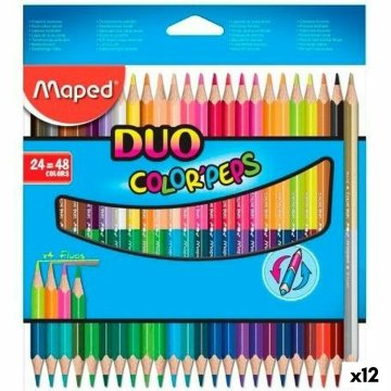 Farbičky Maped Duo Color' Peps Viacfarebná 24 Kusy Dvojitá špička (12 kusov)