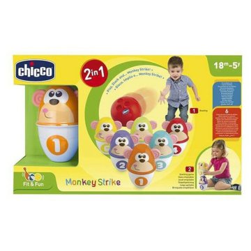 Bowlingová hra Monkey Strike Chicco (7 pcs)