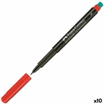 Permanentná fixka Faber-Castell Multimark 1523 M Červená (10 kusov)