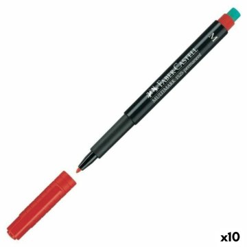 Permanentná fixka Faber-Castell Multimark 1525 M Červená (10 kusov)