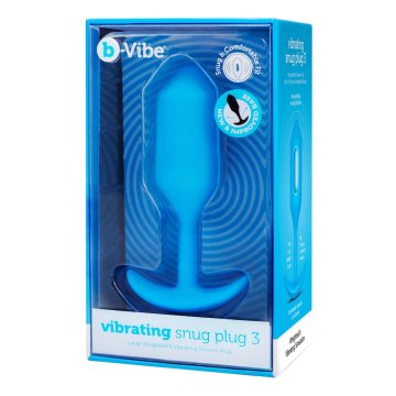 Análna zástrčka B-Vibe Vibrating Snug 3 Modrá (3,7 x 13,8 x 1 cm)