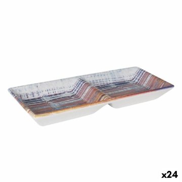 Tácka na chuťovky La Mediterránea Boreal 2 Priehradky 25 x 11 x 3 cm (24 kusov)