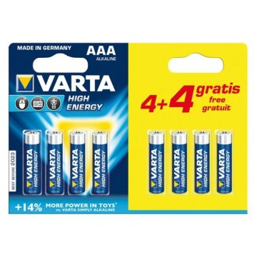 Alkalická batéria Varta CD4BKKD13-P AAA 1,5V High Energy (8 pcs)