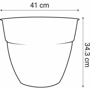 Kvetináč EDA ? 41 cm Tmavo-sivá Plastické Okrúhly Moderný