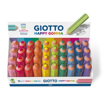 Guma Giotto Happy Gomma Viacfarebná 40 Kusy