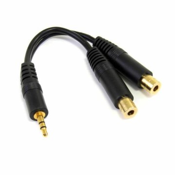 Kábel Audio Jack (3,5 mm) Rozdvojka Startech MUY1MFF Čierna 0,15 m