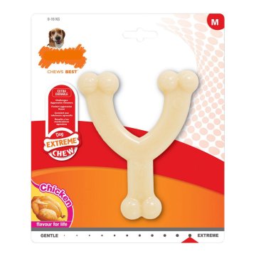 Hračka na žuvanie psa Nylabone Extreme Chew Wishbone Veľkosť M Kurča Nylón