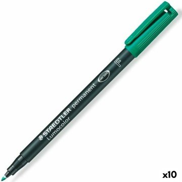 Permanentná fixka Staedtler Lumocolor 318 F zelená (10 kusov)