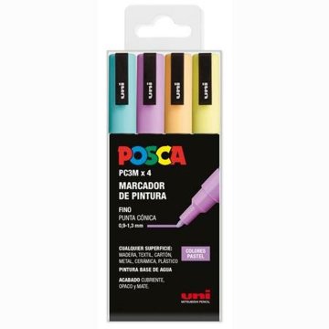 Fixka akrylickej farby POSCA PC-3M/4C Koláč 0,9-1,3 mm 4 Kusy