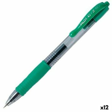 Gélové pero Pilot G-2 07 zelená 0,4 mm (12 kusov)