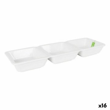 Miska La Mediterránea Yummy Aperitív Porcelán Biela 29,3 x 9,5 x 3,3 cm (16 kusov) (29,3 x 9,5 x 3,3