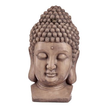 Dekoratívna socha do záhrady Buddha Hlava Sivá Polyesterová živica (35 x 65,5 x 38 cm)