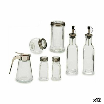 Condiment container set Striebristý Kov (12 kusov)