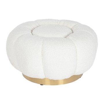 Podložka pod nohy Home ESPRIT Biela Polyester Kov 65 x 65 x 35 cm