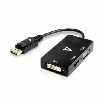 Mini Adaptér DisplayPort na VGA/DVI/HDMI V7 V7DP-VGADVIHDMI-1E Čierna