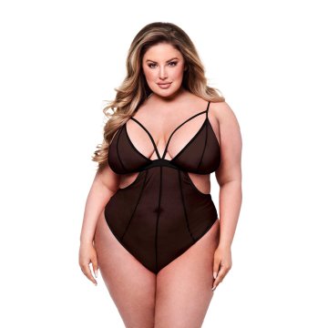 Trikot Baci Lingerie Crotchless Čierna Queen size