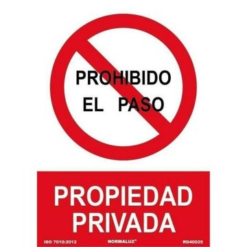 Etiketa Archivo 2000 "PROHIBIDO EL PASO PROPIEDAD PRIVADA" Polypropylén 32 x 30 cm