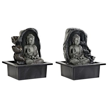 záhradná fontána DKD Home Decor 21 x 17,5 x 25 cm Buddha Živica Orientálny (2 kusov)