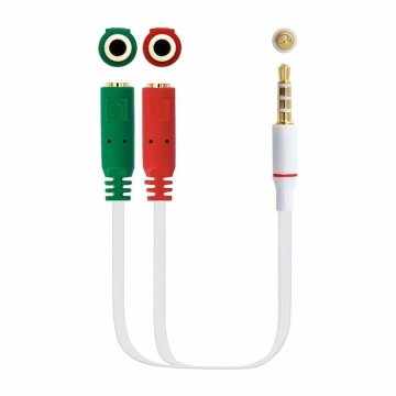 Kábel Audio Jack (3,5 mm) Rozdvojka NANOCABLE 10.24.1201 Čierna 20 cm