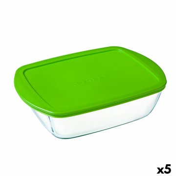 Obdĺžniková nádoba s vrchnákom Pyrex Cook&store Px zelená 2,5 L 28 x 20 x 8 cm Sklo Silikónové (5 ku