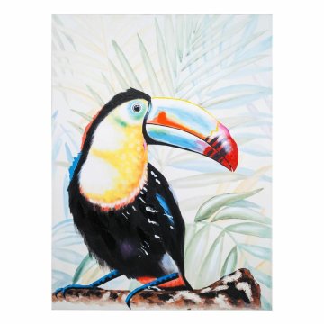 Maľba Alexandra House Living Toucan Plátno Jedľové drevo 120 x 3 x 90 cm