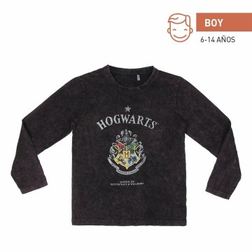 Detské tričko s dlhým rukávom Harry Potter Sivá Tmavo-sivá