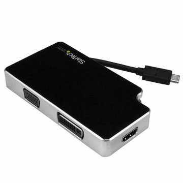 Adaptér USB C na VGA/HDMI/DVI Startech CDPVGDVHDB Striebro