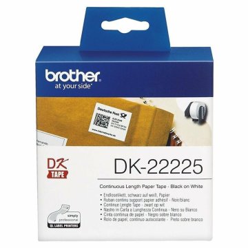 Nekonečná papierová rolka Brother DK-22225 Biela Čierna/Biela