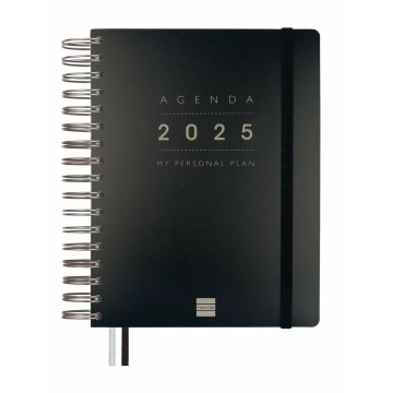 Agenda Finocam Tempus Čierna Quarto 15,5 x 21,7 cm 2024-2025