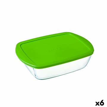 Obdĺžniková nádoba s vrchnákom Pyrex Cook & Store zelená 1,1 L 23 x 15 x 7 cm Silikónové Sklo (6 kus