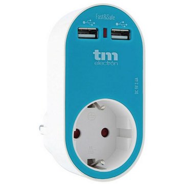 Zástrčka s 2 USB Portami TM Electron Modrá