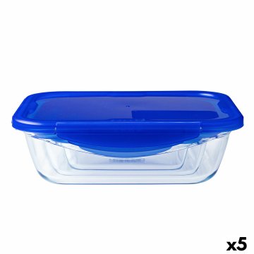 Tepelný obedár Pyrex Cook & Go Modrá 1,7 L 24 x 18 cm Sklo (5 kusov)