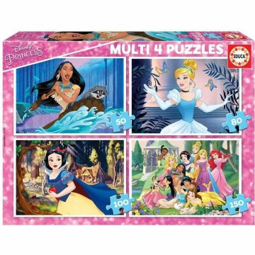 Sada 4 puzzle Disney Princess Educa 17637 380 Kusy